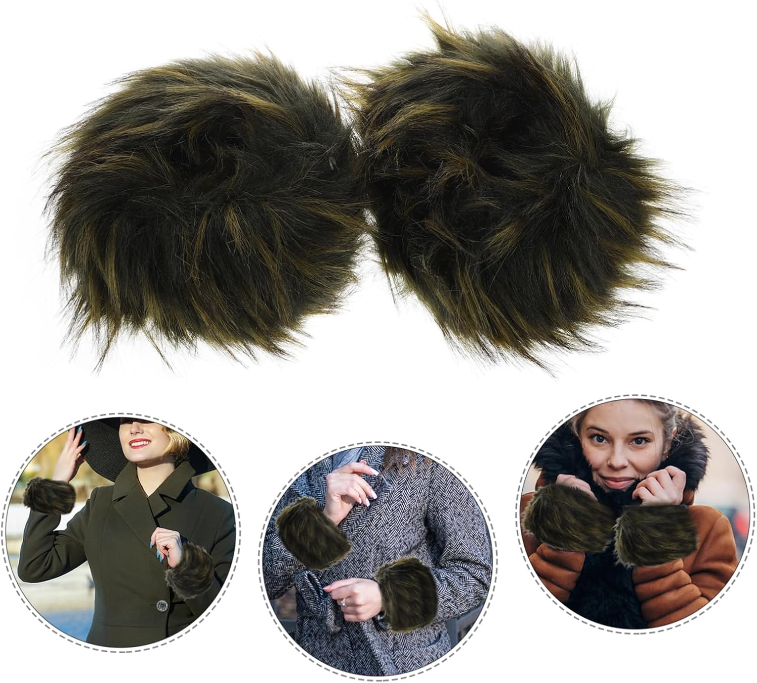 FRCOLOR 1Pair Faux Fur Wrist for Women Stylish Fingerless Arm Warmers Cozy Fluffy Fleece Wrist Warmers for Chilly Days Elegant Faux Fur Decoration for Parties Daily Life