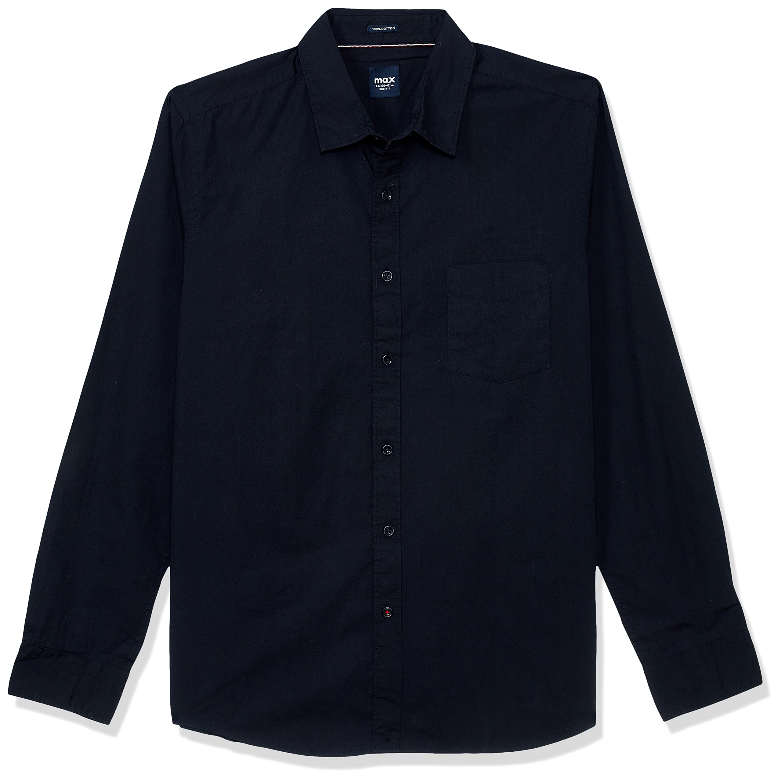 MaxMen's Cotton Regular Fit Solid Full Sleeves Casual Shirt