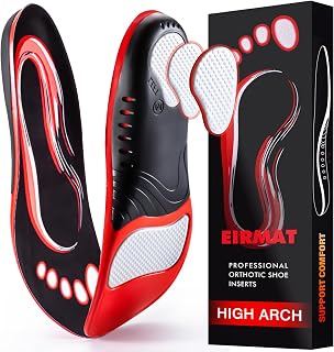 EIRMAT Plantar Fasciitis Insoles Men Women: High Arch Support Orthotics for Pain Relief, Flat Feet, Athletic Shoes & Work Boots (Men 9-10.5/Women 10-11.5)