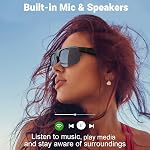 Smart Glasses, Polarized Bluetooth Sunglasses, Built-in Mic & Speakers, Voice Assistant, UV Protection Audio Sun Glass