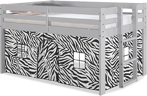 Miniatura 28 de Alaterre Furniture Jasper - Cama tipo loft tamaño individual, marco gris paloma y fondo rosa/blanco Gris (Dove Gray),Espresso,Blanco