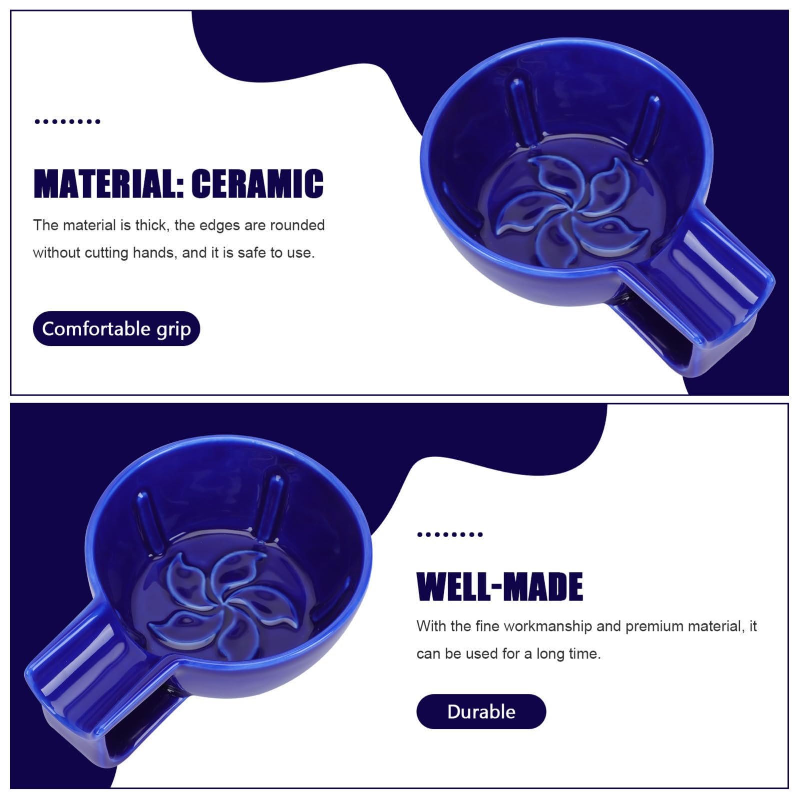 balacoo Ciotola da Barba Schiuma da Barba Facile Grande Capacità in Ceramica per Uomo e Design Antiscivolo, per Rasatura a Casa