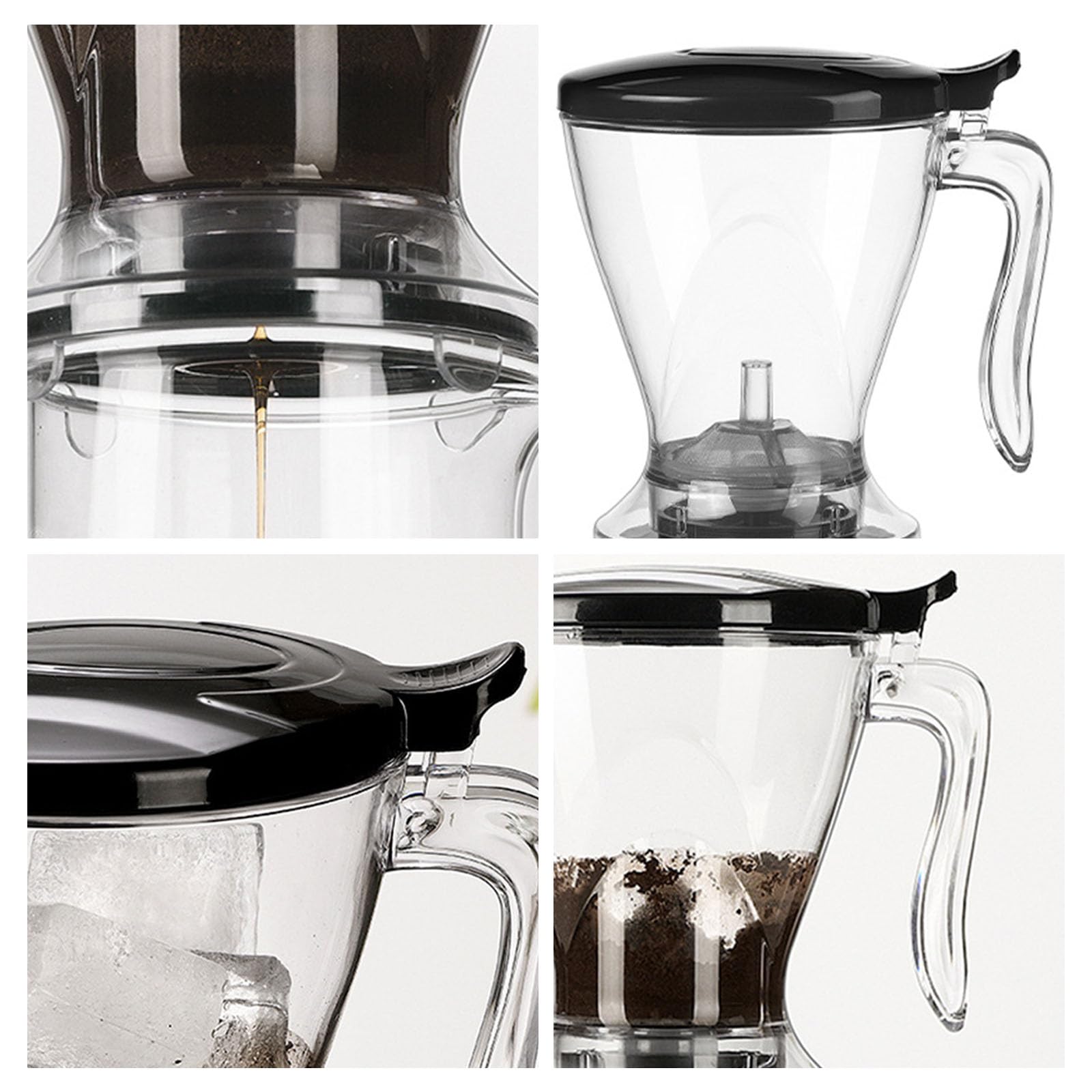 Moderno gocciolatore per caffè e caraffa in Vetro da 650 ml, Design Facile da Pulire, Tazza filtrante e vasetti da Condividere, Ideale per Appassionati caffè Che preparano quotidianamente