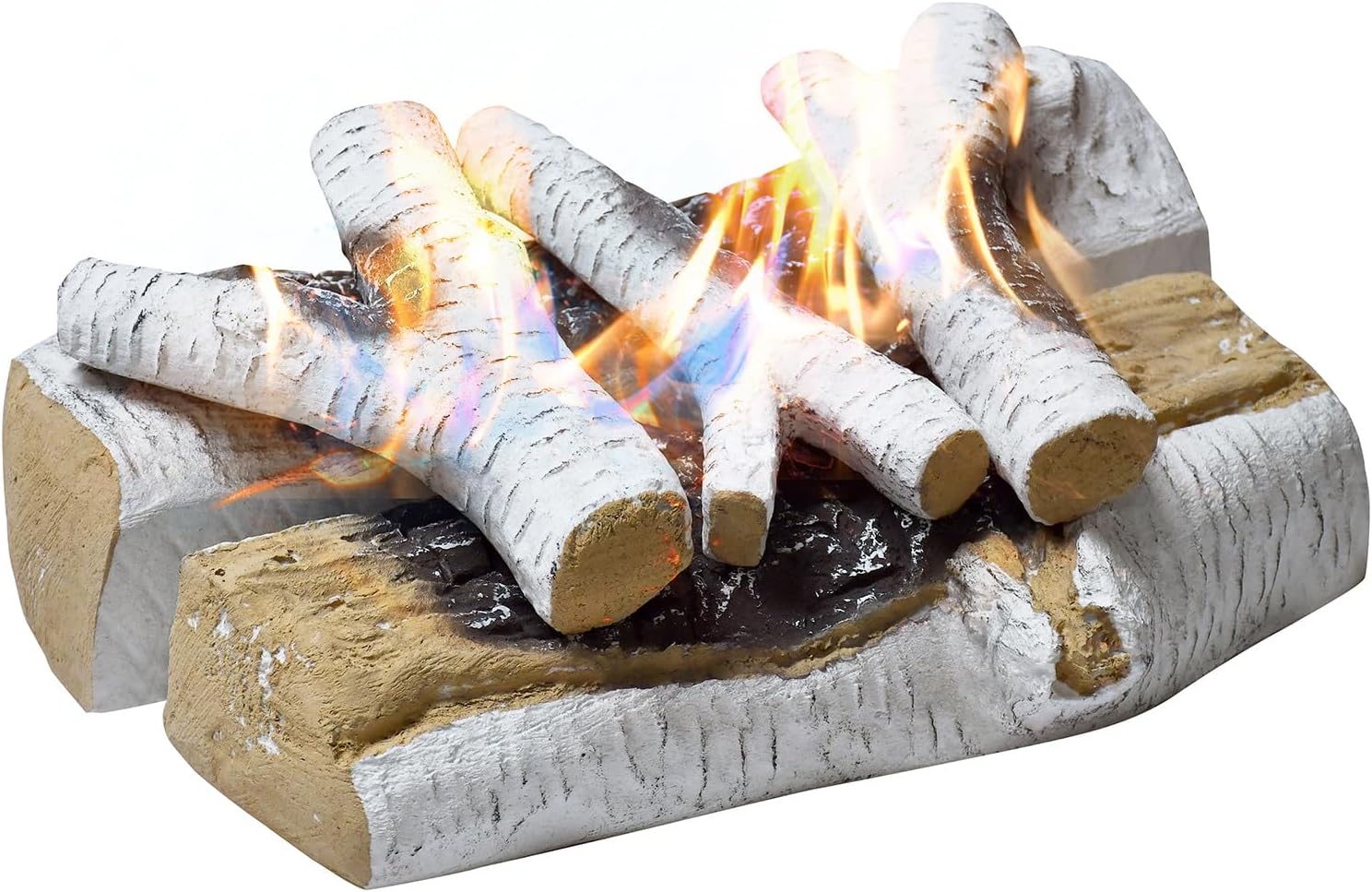 ATR ART TO REAL 5 Pieces Gas Fireplace Logs, Faux Fireplace logs for Gas Fireplace Fake Logs