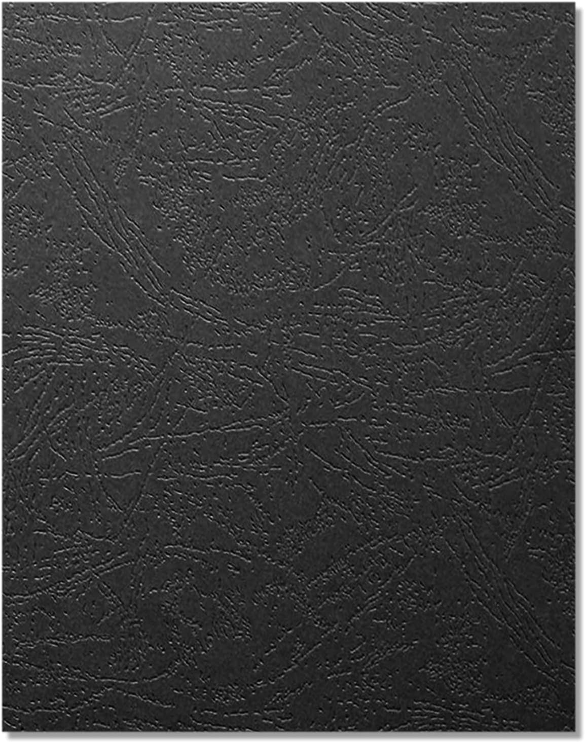 HOUYEE 100 Pack 12 Mil 90 lb Leather Texture Paper Binding Covers, Binding Presentation Covers,8.5x11 Inches,Letter Size,Black,Un-Punched