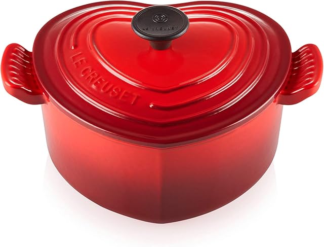 Le Creuset Enamelled Cast Iron Heart-Shaped Casserole Dish With Lid, 18 cm, 1.9 Litres, Cerise, 251050206