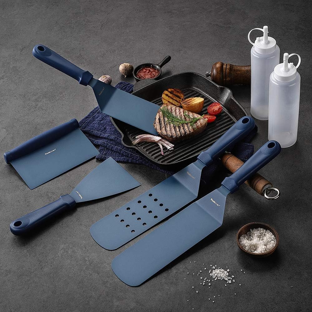 Wanbasion Blue BBQ Griddle Accessories Set, Flat Top Griddle