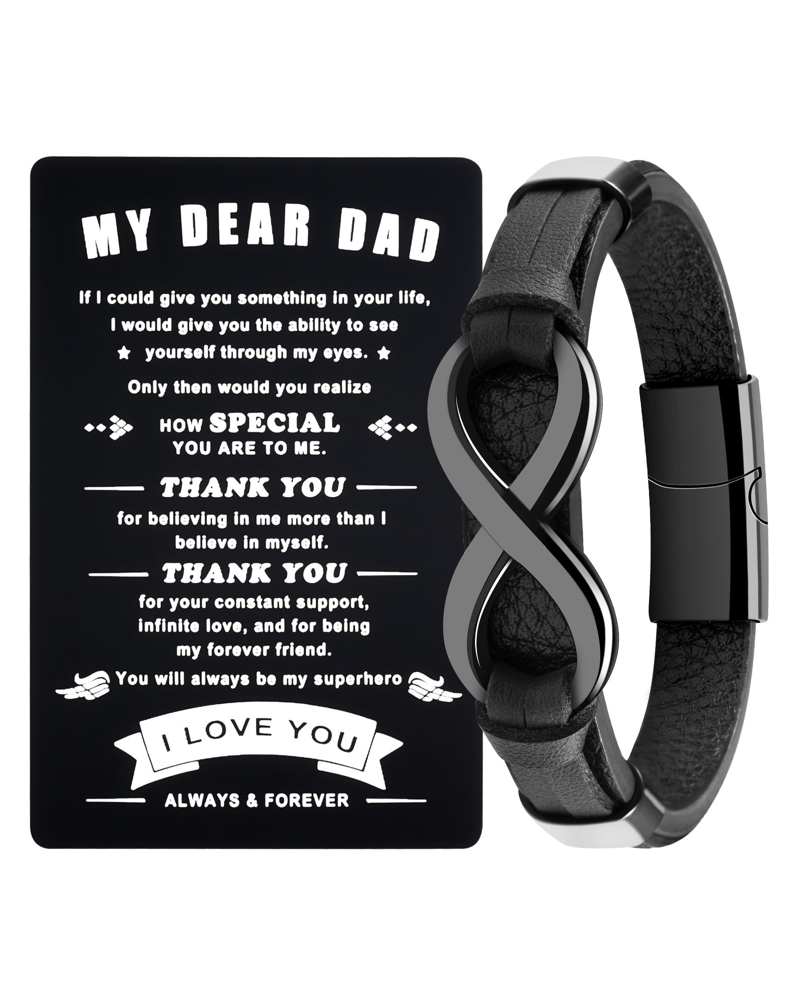 VGWON Mens Bracelet Gift for Him Husband Boyfriend Dad Birthday Gift, Anniversary Birthday Fathers Day Gift for Dad Son Grandson for Valentine's Day Gift with Easter Basket Stuffers