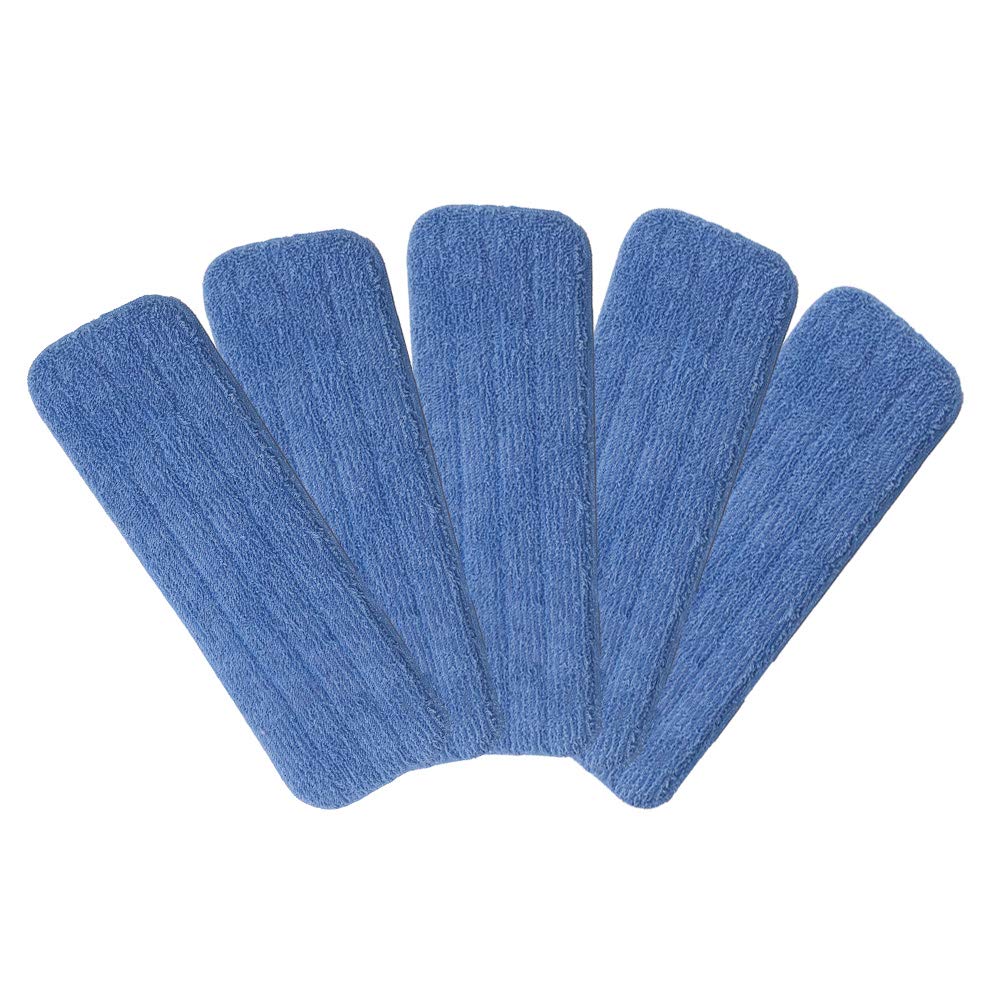 5 Pack Microfiber Mop Pads Head Wet Dry Mops Refill for 15" Flat Mop Base Blue