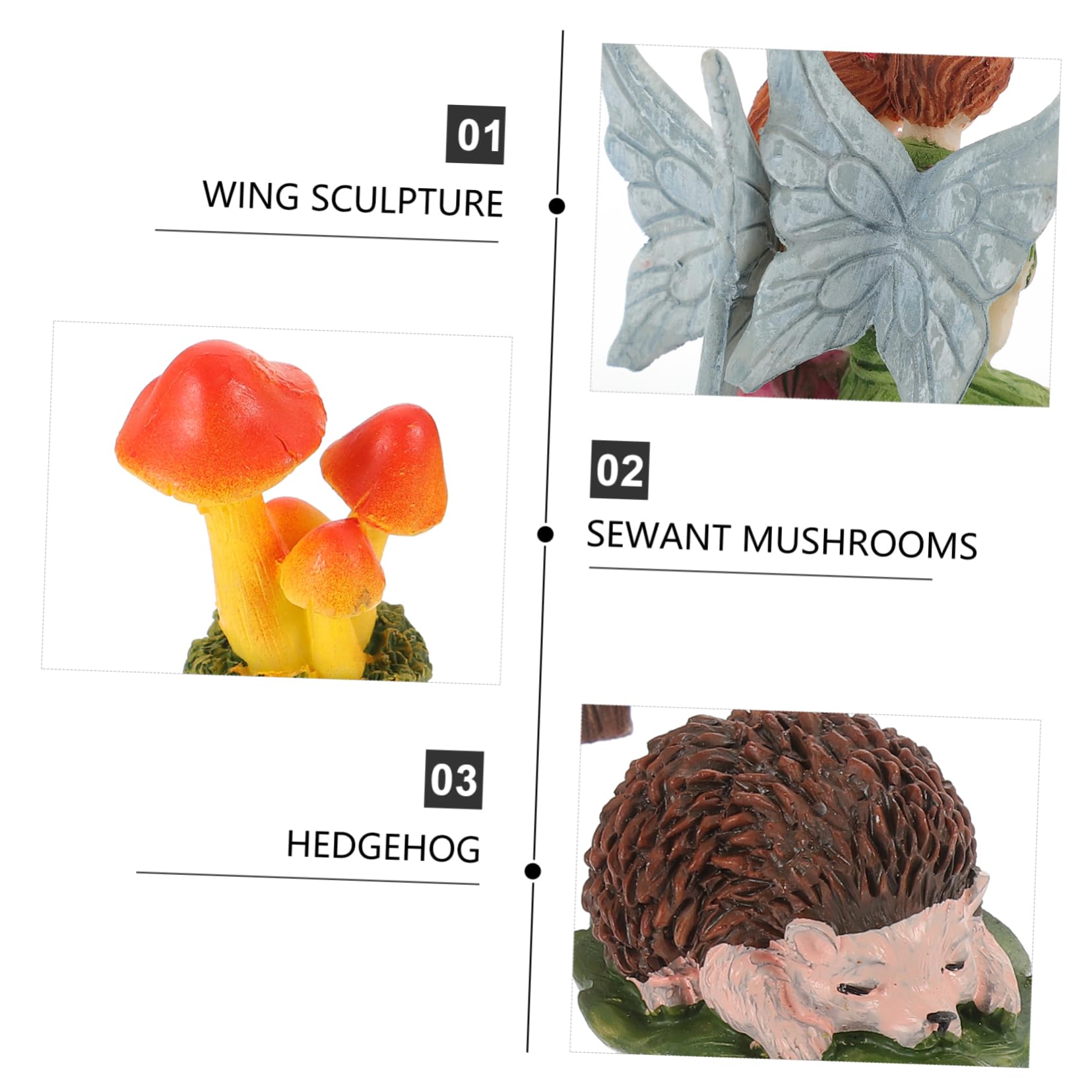 Toyvian 5 Sätze Garten Deko Teiliges mit Bezaubernden Feenfiguren und Pilzen Hochwertige Resin Deko für Innen und Außen Fantastische Geschenkidee für Geburtstage und Gartenliebhaber