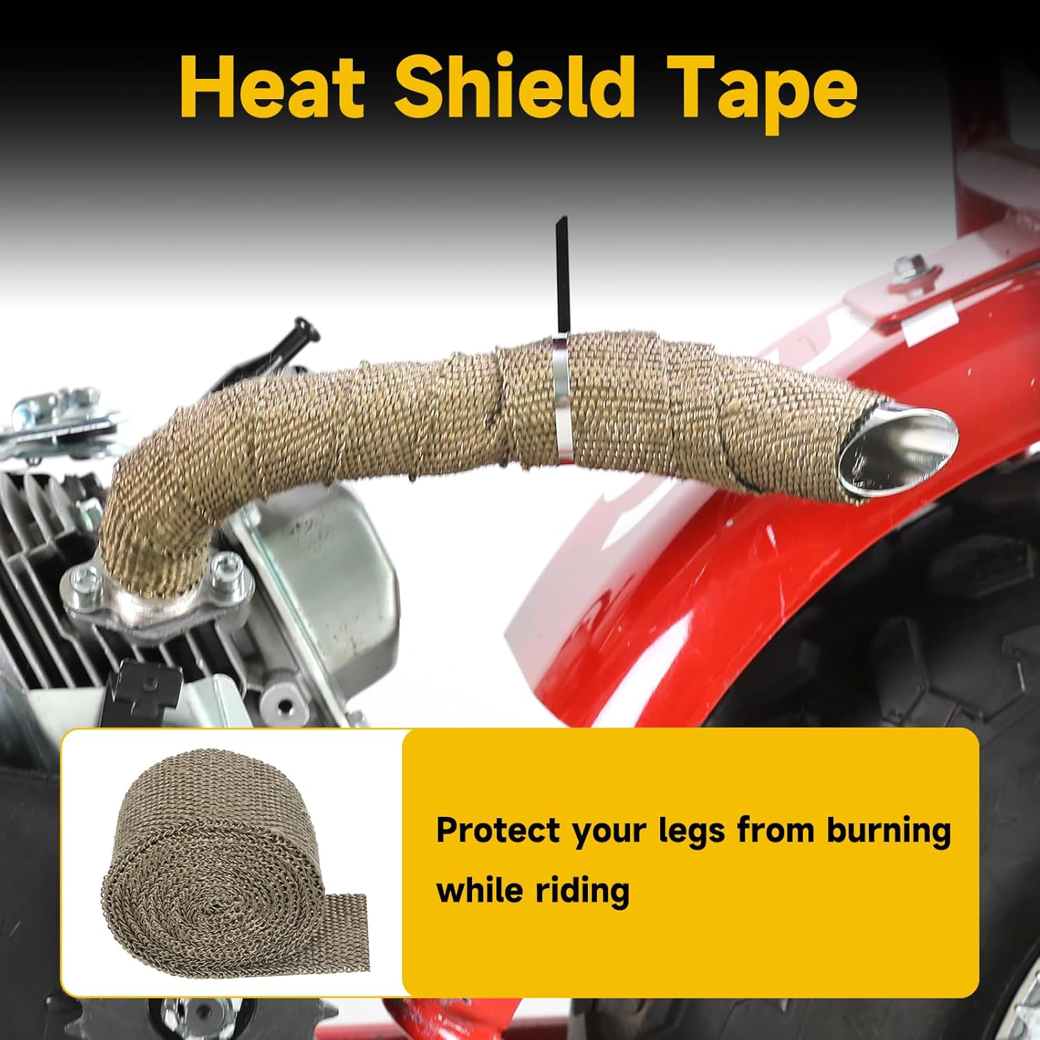 HIAORS Mini Bike Exhaust Pipe Header & 7/8" Throttle Cable Kit Compatible with Predator 196cc 212cc Coleman CT200U BT200X CT200U-EX Baja Warrior MB200 MB165 6.5hp GX160 Minibike Performance Parts