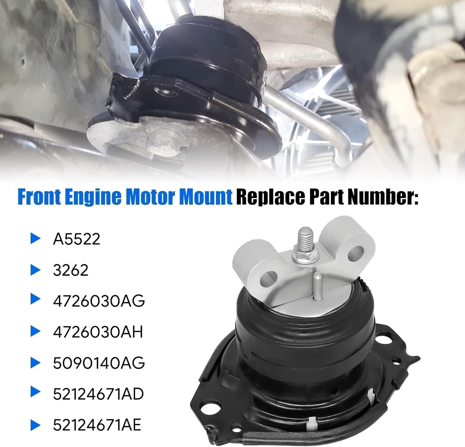3Pcs Engine Motor & Transmission Mount Kit Fit for 2011-2022 Dodge Charger Challenger for 2011-2022 Chrysler 300 3.6L V6 5.7L V8 Replace# A5388 A5522 5090140AG 52124671AE 3262 3163