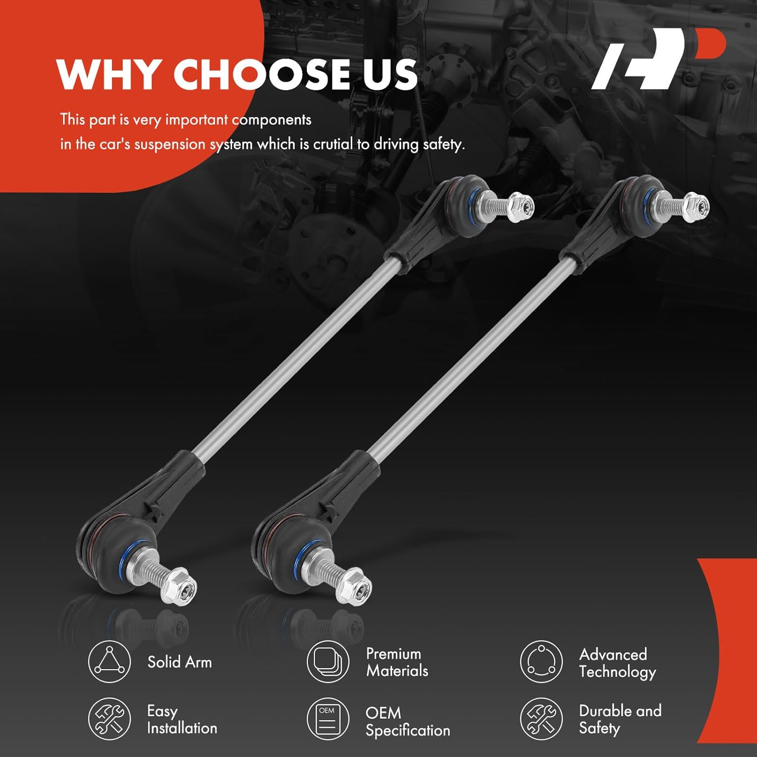 A-Premium 2 x Front Sway Bar Links Stabilizer Bar Links, Compatible with Mini Cooper 2014-2020, Cooper Clubman 2016-2019