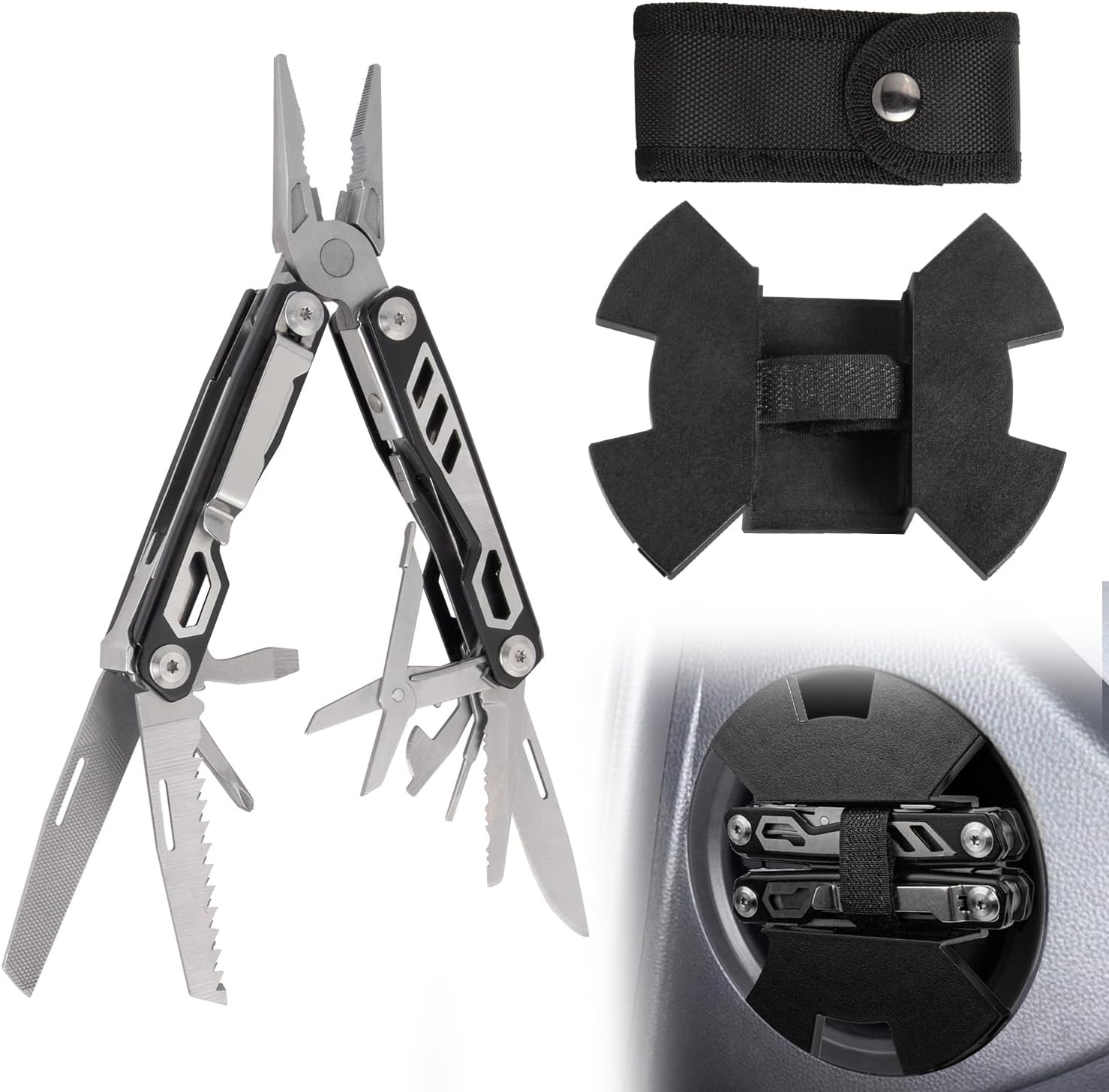 Side Storage Multitool Compatible with 2024-2026 Toyota Tacoma, 4Runner Driver Side Dash Mount Secret Compartment Organizer Hidden Multi Tool Accessories Replaces PT420-35240