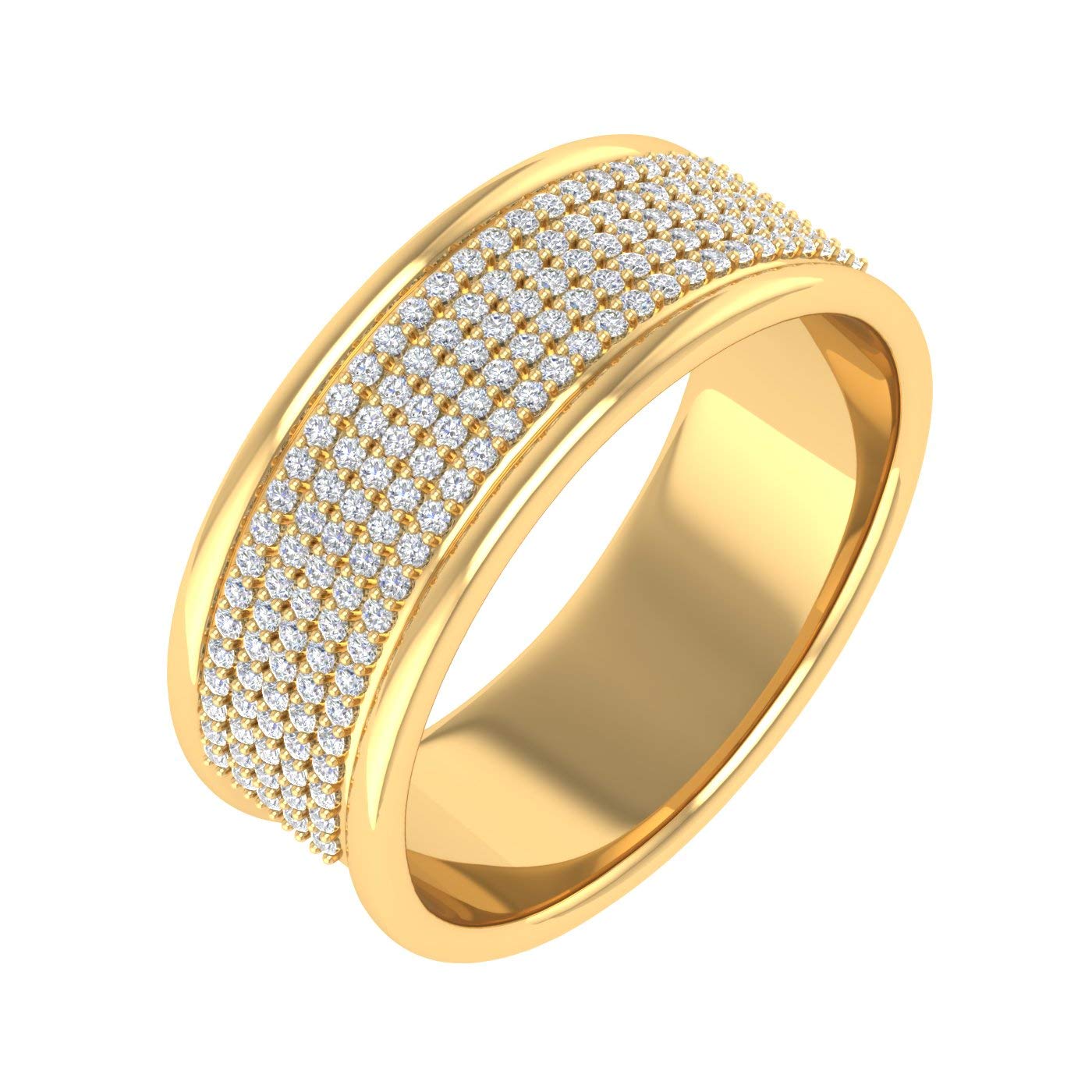 0.30 Carat Round Diamond Wedding Band Ring in 10K Gold (I1-I2 Clarity)
