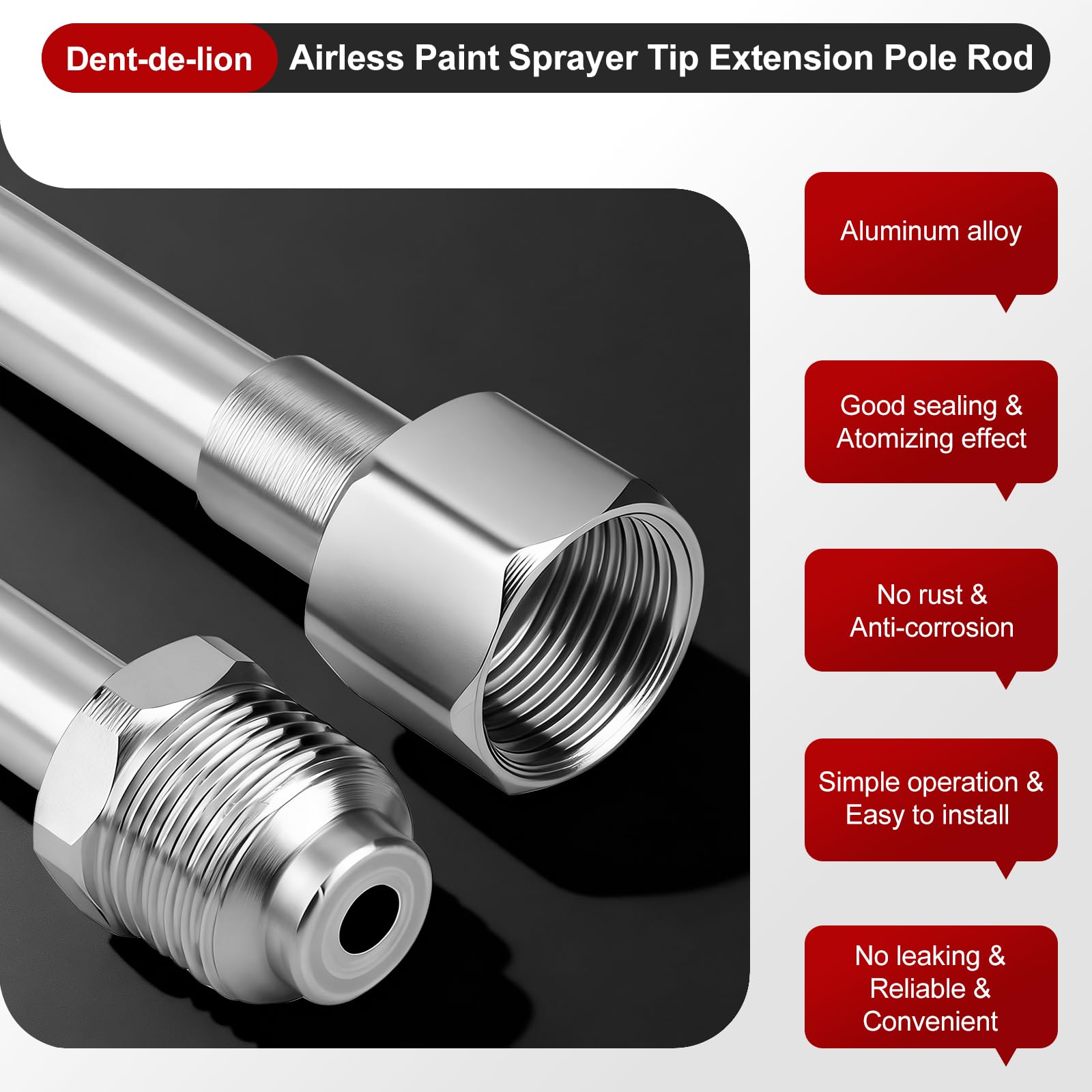 Airless Peinture Pistolet Tige De Rallonge pour Pulvérisateur Airless Buse Pistolet Peinture 5 Pcs 20CM,30CM,50CM,75CM,100CM