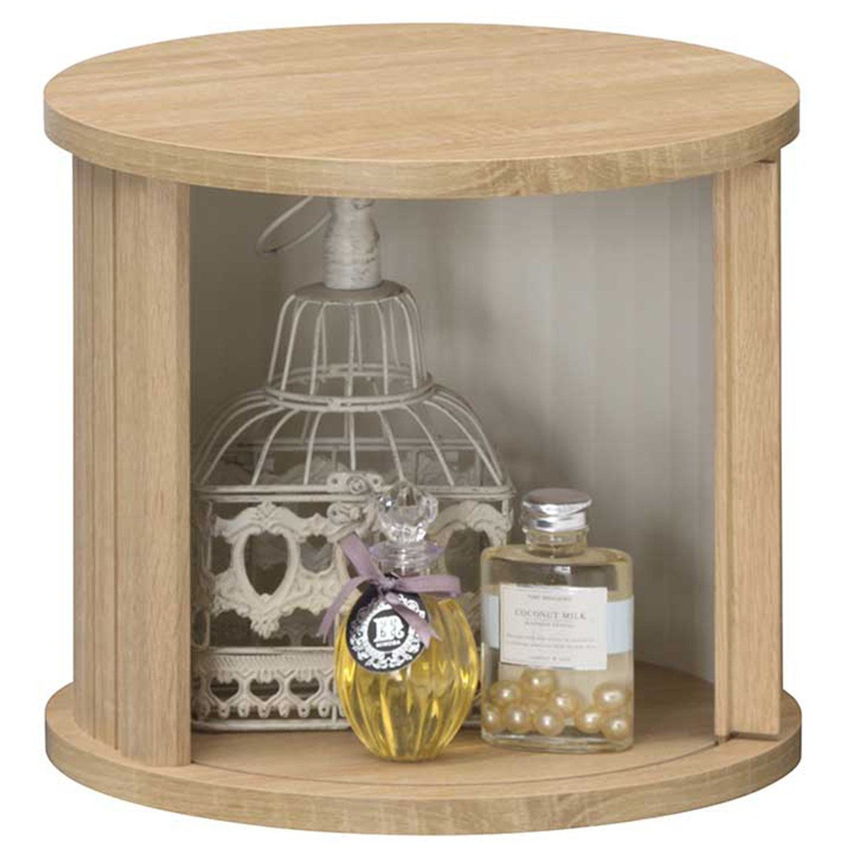 Amazon|白井産業 蛇腹扉の円筒型収納 おもちゃ箱 ナチュラルブラウン