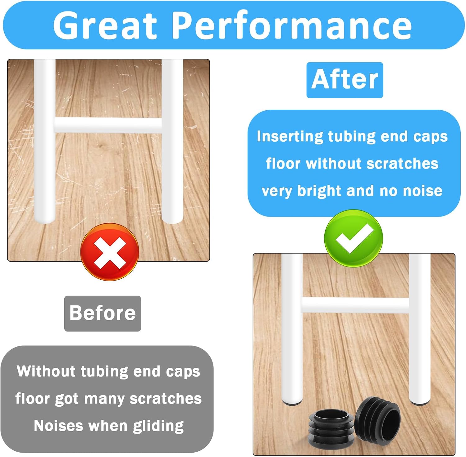 16PCS Round Plastic Plugs, 1 Inch/25mm Round Plastic Hole Plugs, Black Pipe Tubing End Cap, Insert End Caps for Rounder Tube, Furniture, Office Supplies and Fitness Equipment