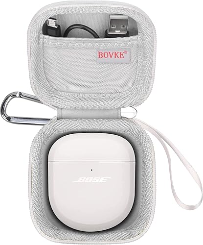 BOVKE Funda de transporte para auriculares Bose QuietComfort II inalámbricos con cancelación de ruido bolsillo de malla adicional para cables y