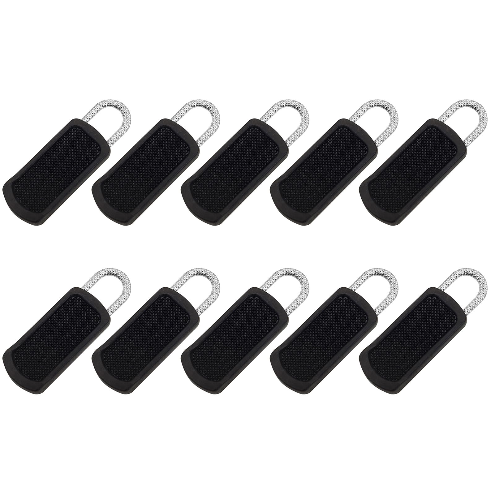 Tsophreniq Black 10Pcs Detachable Zippers Pulls Replacements Zippers Pull Extenders For Purse Clothes Jeans Suitcase Luggage Backpacks Pullers