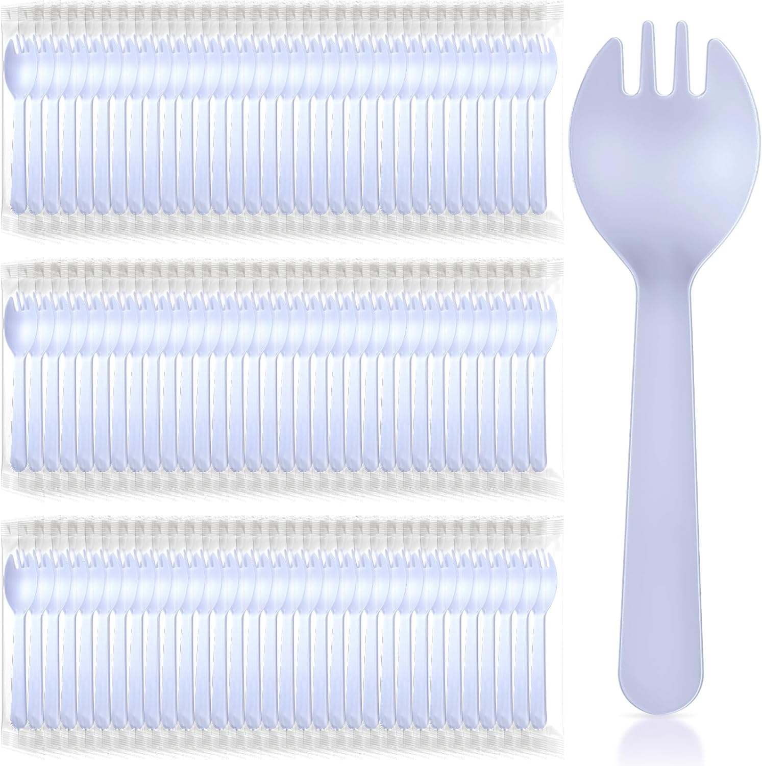 Tioncy 150 Pcs Disposable Plastic Sporks Individually