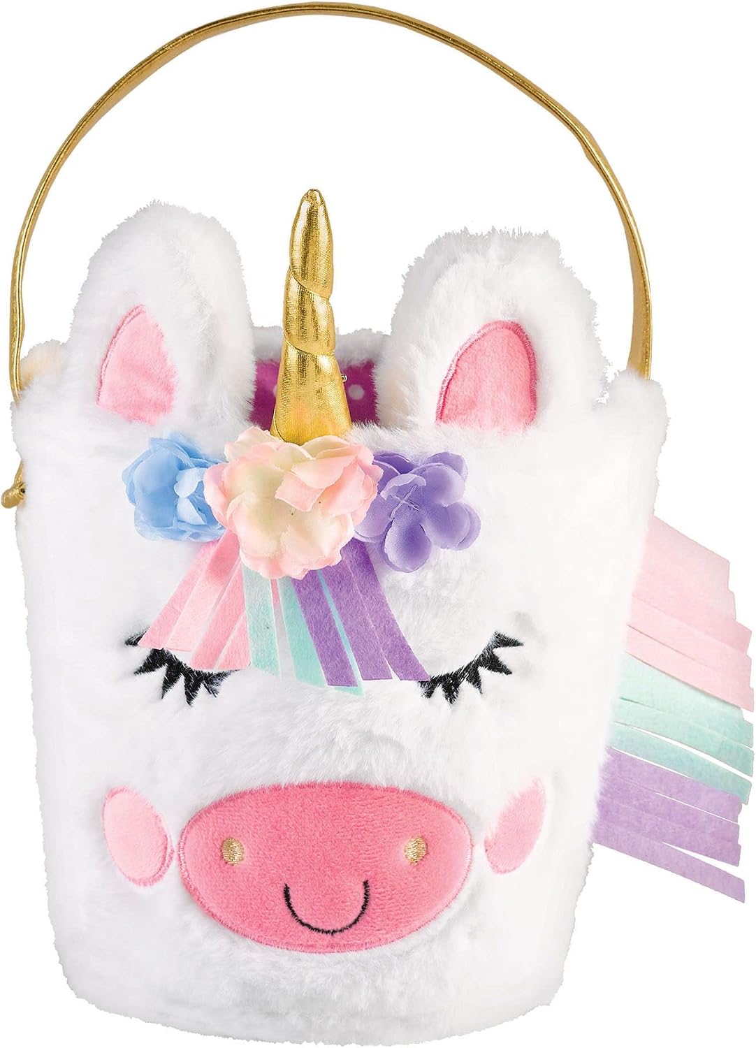 Plush Unicorn Easter Basket - 13" x 7" | 1 Pc