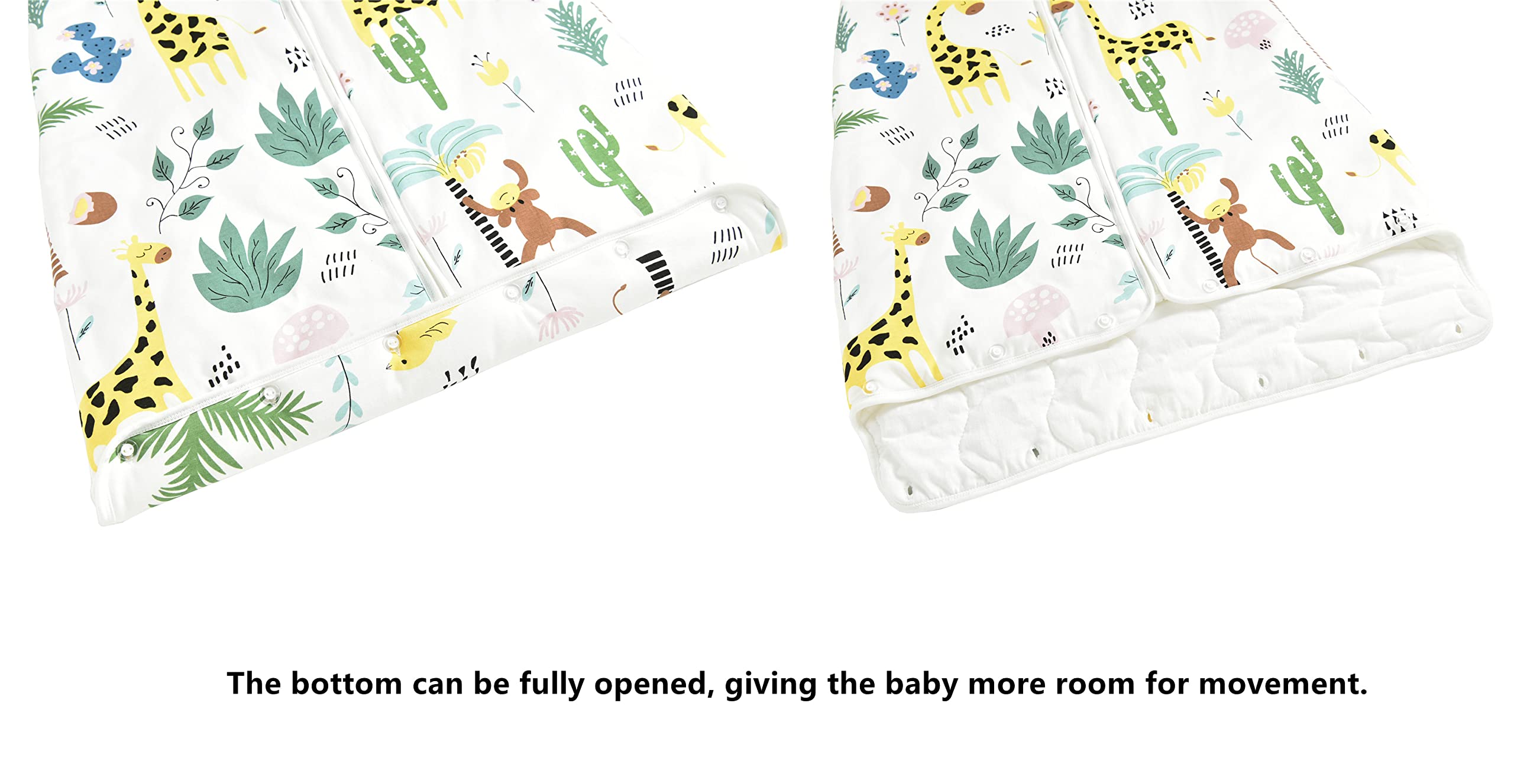 Sacco Nanna Bambino 2.5 Tog - Cotone, Lunghezza Regolabile, Motivo Giraffe, Per 100-120 Cm