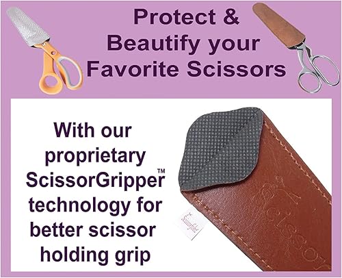 Miniatura 4 de SCISSORFOBZ Fundas protectoras de diseñador para tijeras pequeñas de bordado, diseño de panda rojo brillante metálico, #SS-308