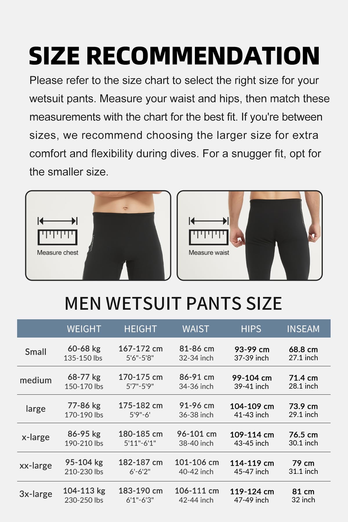 Lemorecn Pantaloncini da uomo in neoprene da 2 mm, super elasticizzati, per immersioni, surf, nuoto, snorkeling