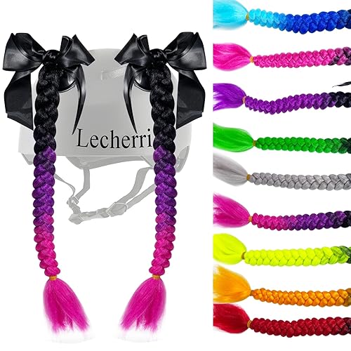 Extensión de cola de caballo para niñas con ventosa para casco, 2 piezas, accesorios para casco con lazo, coletas para casco de motocicleta, disponible en Yaxa Costa Rica