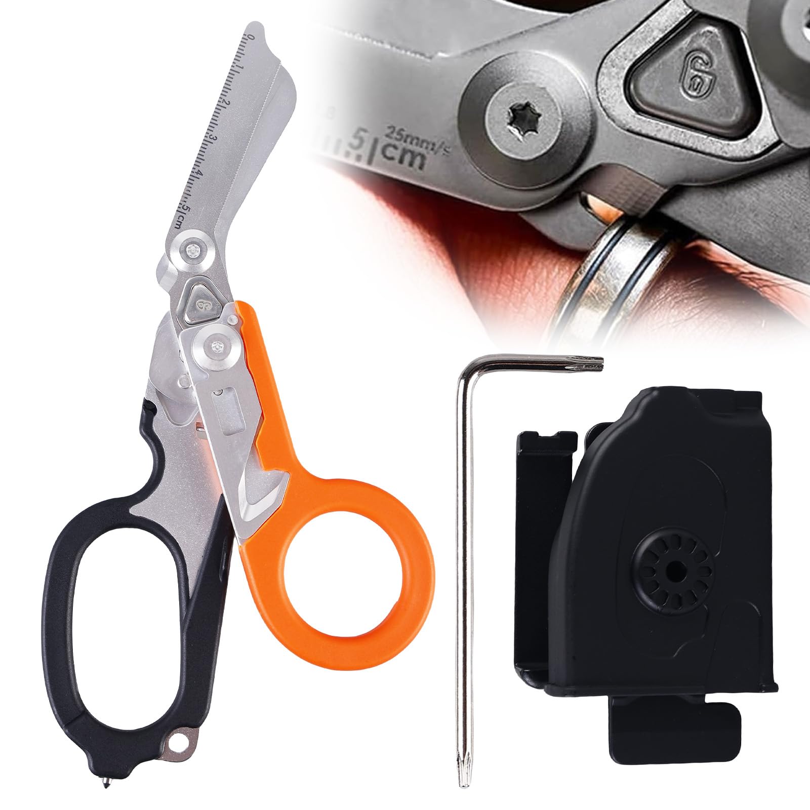 Forbici Emergenza Pieghevoli Forbici Mediche Multifunzione, 6 In 1, Forbici Raptor Pieghevoli, Cesoie di Emergenza, Multitool Pinze per Soccorso, Attività Quotidiane