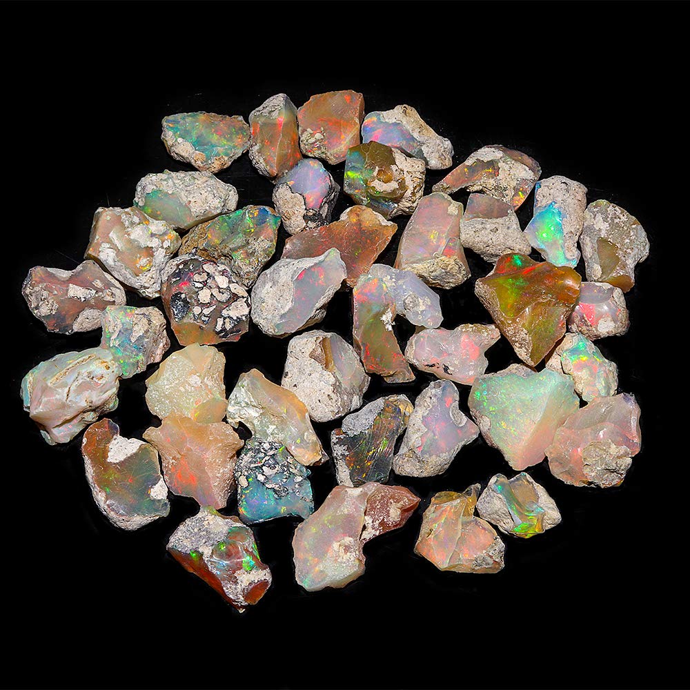 Natural AA+ Ethiopian Opal Gemstone Lot for Wholesale Supplies, DIY & Jewelry Making, Multi Color Fire Play