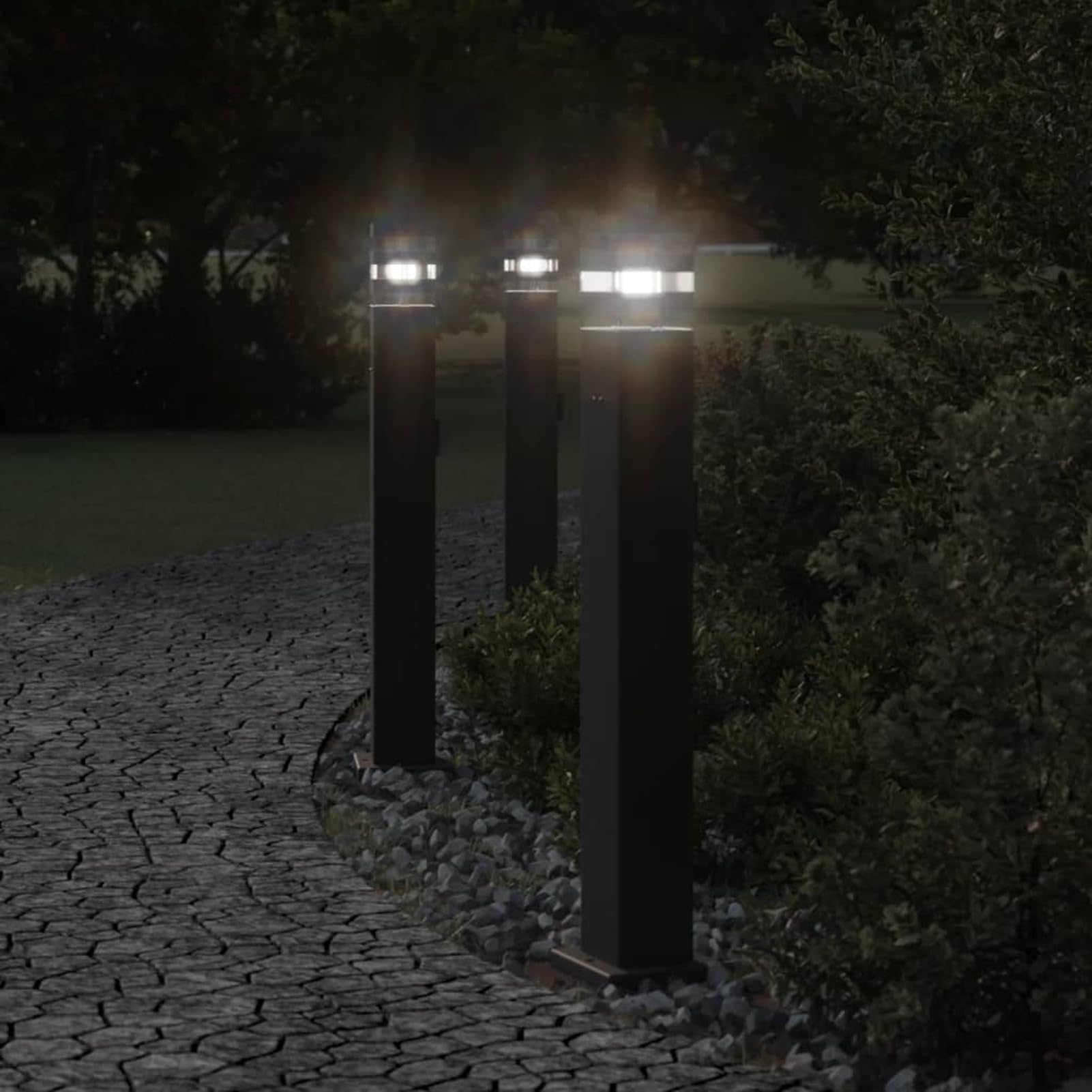 LAPOOH Lampada da Terra per Esterni con Presa Nera 80 cm Alluminio,Lampade da Terra,Lampada da Terra Moderna,Lampade da Terra per Soggiorno-4006407