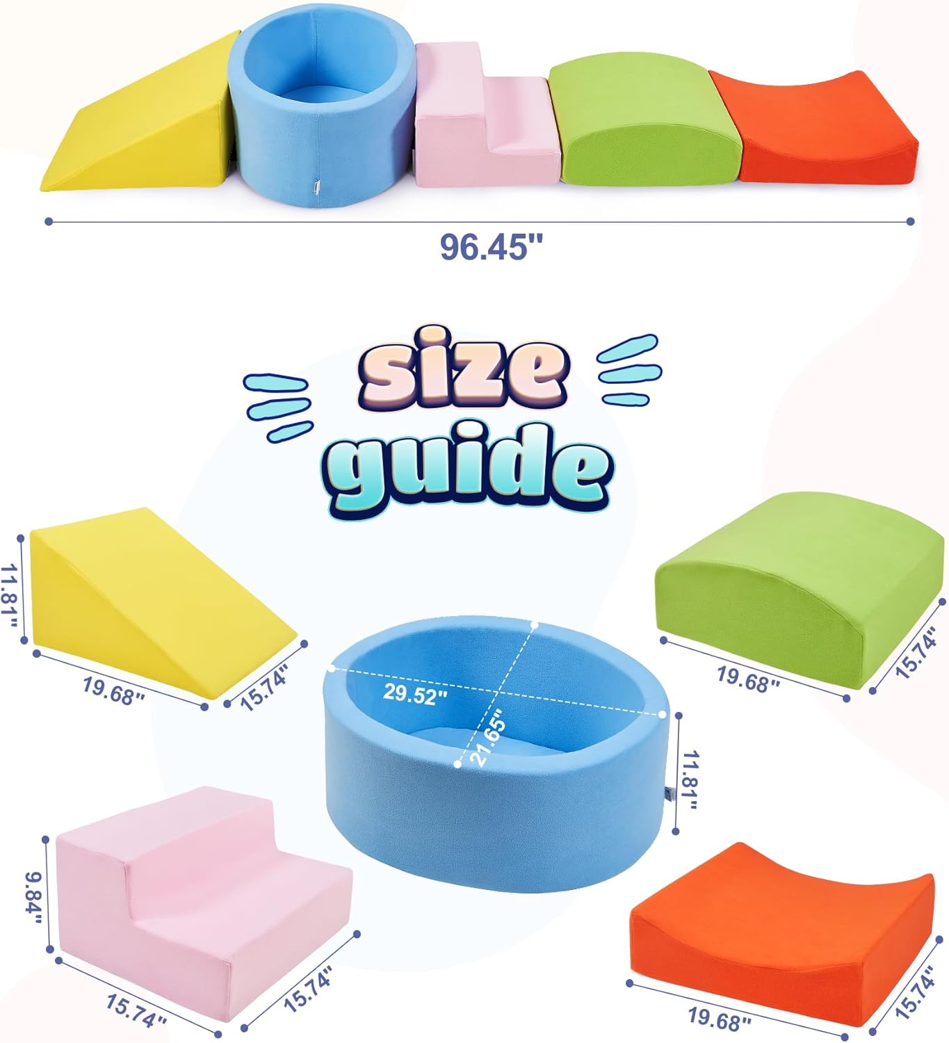 Elftopia Foam Climbing Blocks with Ball Pit Designed for Toddlers Aged 1-3 -Great for Indoor Crawling, Inside Foam Playground Set for Little Ones to Active Playing -(Balls NOT Included) Multicolored