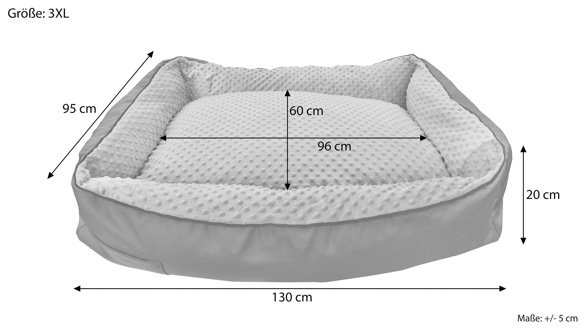Erst-Holz Hundebett orthopädisches Tierbett für Jede Hundegröße waschbar V-30.31, Größe:96x60