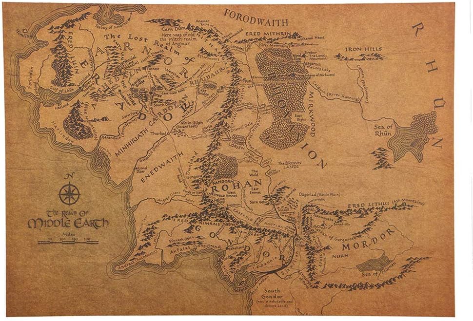 The Lord of The Rings Poster Art Print - Parchment Map of Middle Earth (27 x 19 inches)