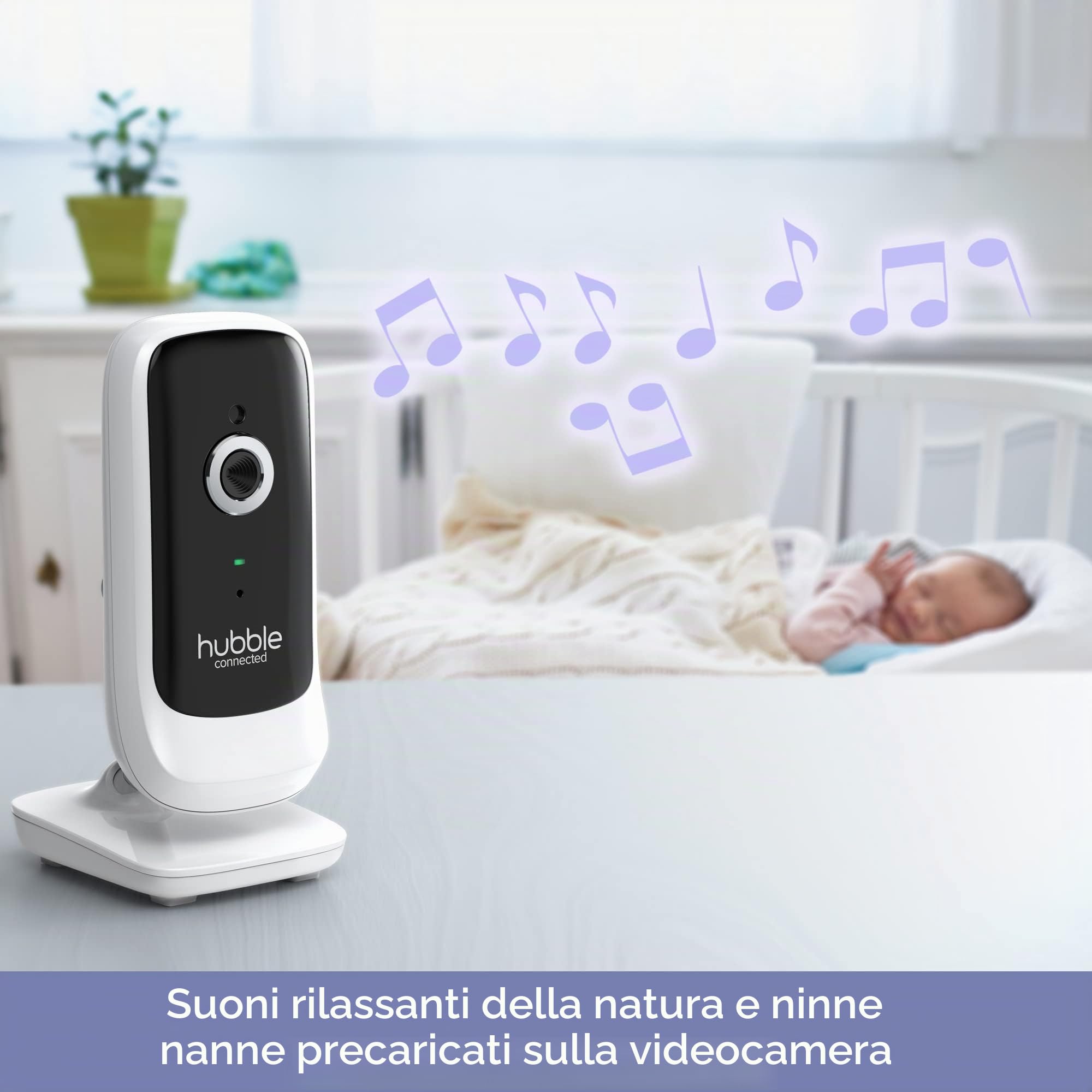 Hubble View Premium Twin 5" Baby Monitor 2 Telecamere, Zoom Pan Tilt Digitale, 2-Way Talk, Monitor Temp Ambiente, Twin Baby Monitor con Telecamere e Visione Notturna, Schermo diviso, Portata 304,8 m,