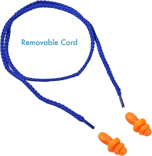 Miniatura 5 de 12 pares de tapones para los oídos con cable de silicona suave, reutilizables, con cancelación de ruido para protección auditiva, dormir (combo 12)