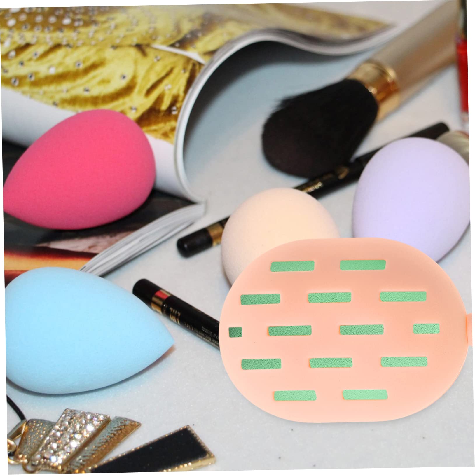 Beaupretty 5piezas Estuche De Viaje para Esponjas De Maquillaje Caja De Almacenamiento y Ligera Diseño De Orificio Organizador Práctico para Cosméticos