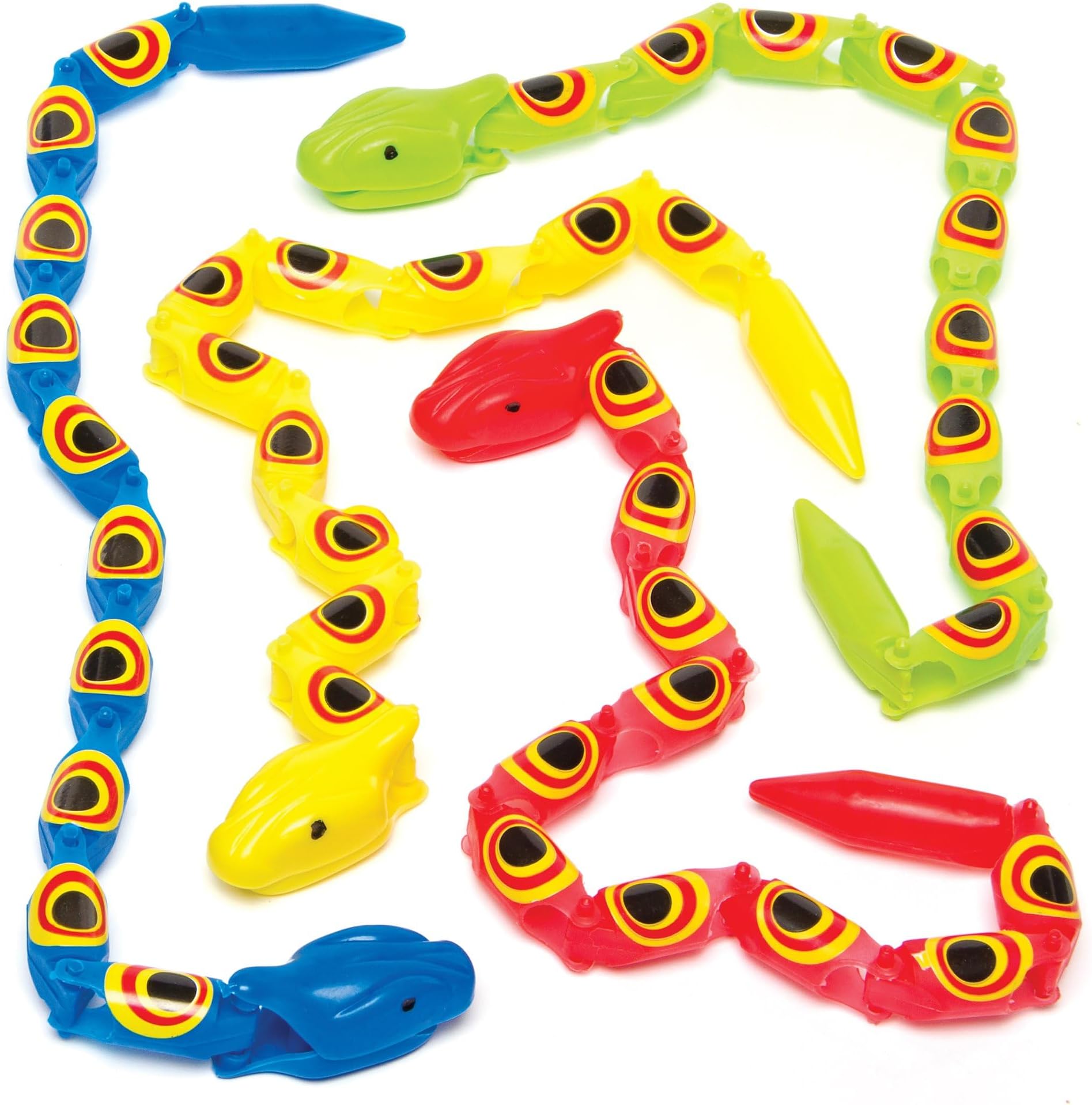 Baker Ross AG654 Jointed Wiggly Snakes Perfect Christmas Stocking Filler for Children to Play with (Pack of 5), 36cm long