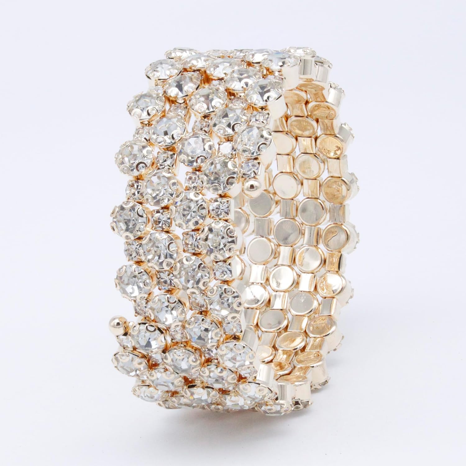 Spiral 5 Layer and 3 Layer Wrap Stack Stretch Bracelet for Women - Image 3