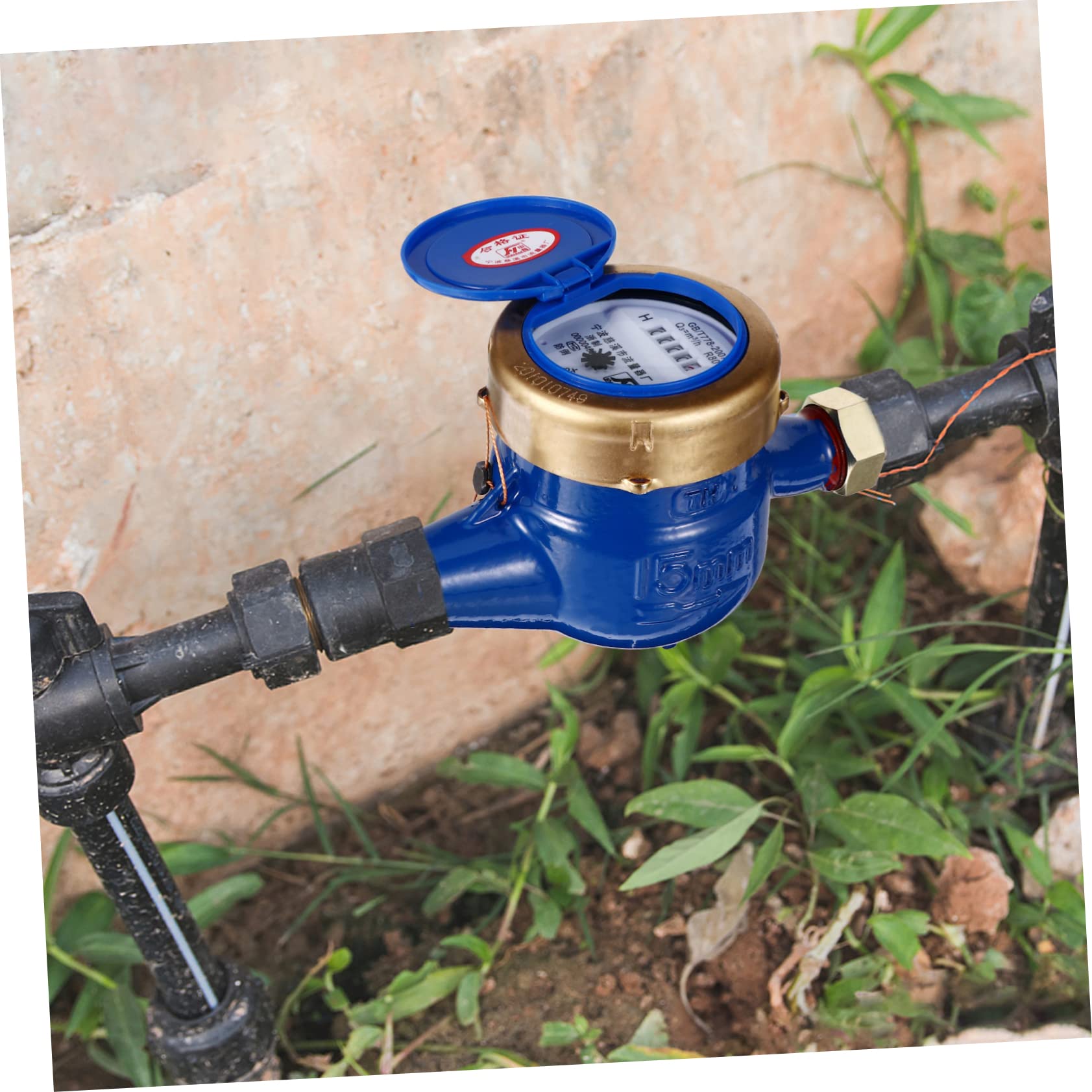 Baluue Medidor De Agua Fría Contador De Agua Metálico Digital para Uso Diario Grifo Medidor De Flujo De Hogar y Jardín