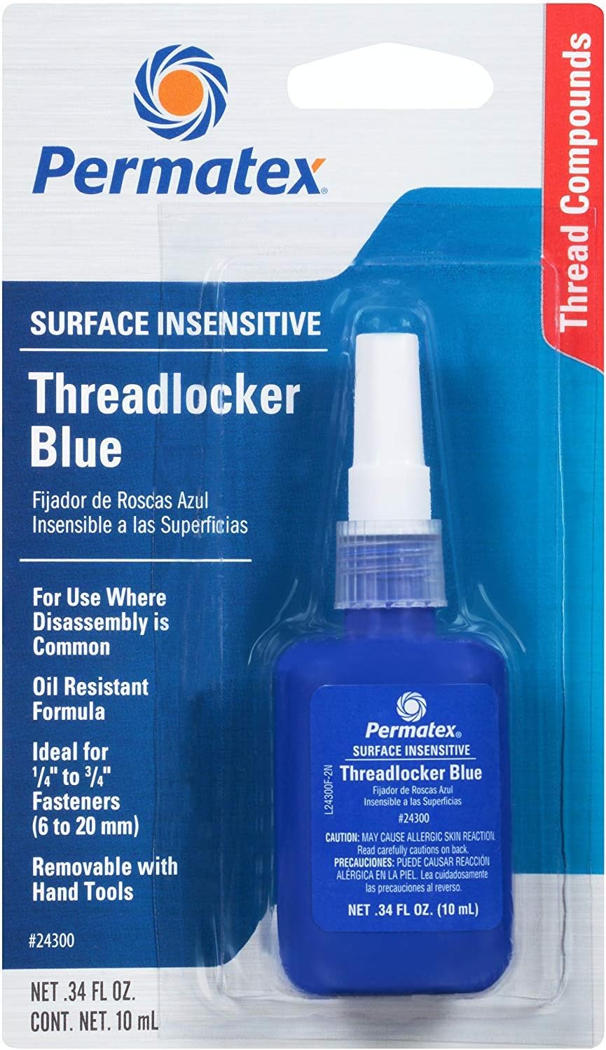 24300 Surface Insensitive Threadlocker Blue, Thread Lock & Screw Glue for Bolts Nuts & Fasteners to Prevent Loosening & Corrosion, Removable with Hand Tools 10 ml