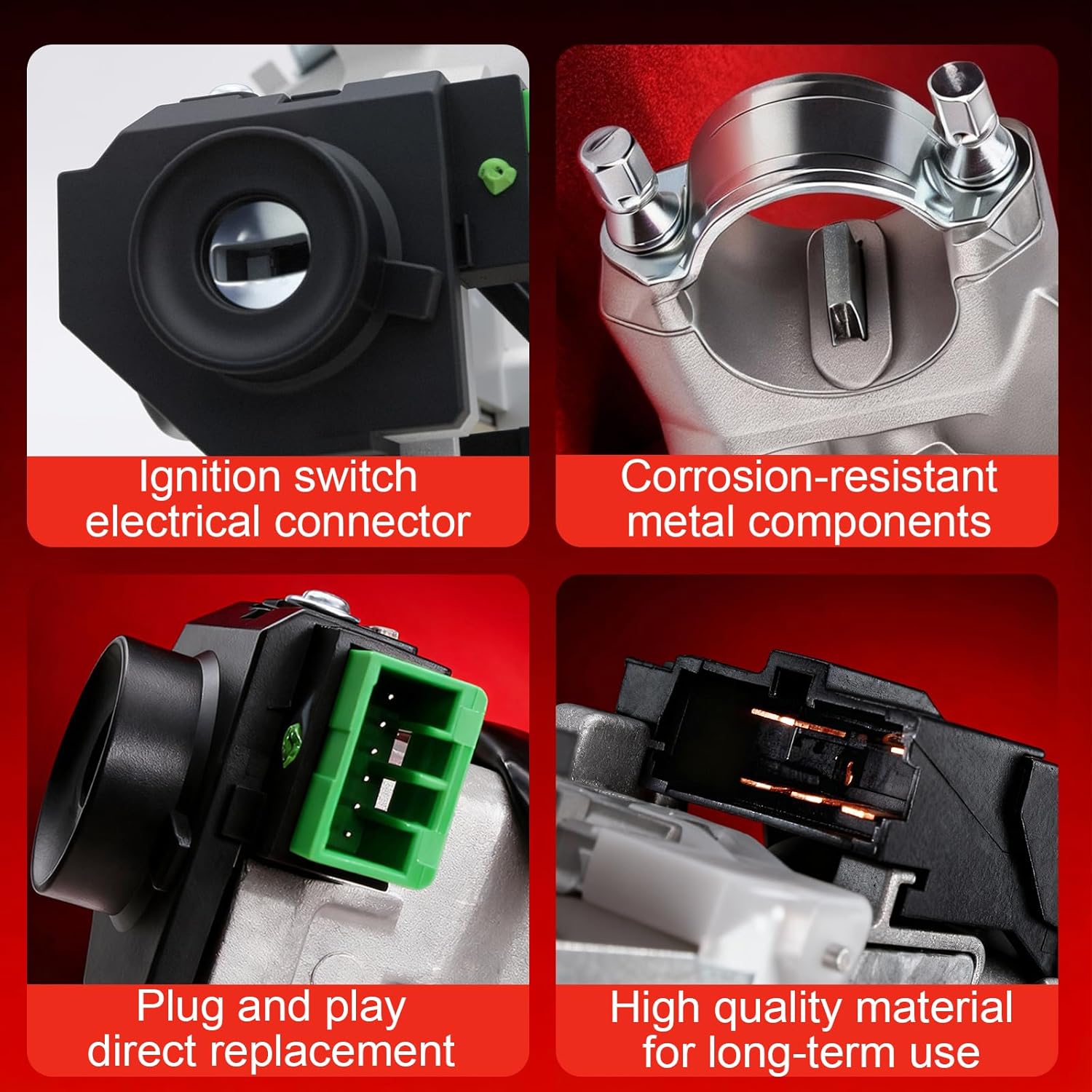 Ignition Switch Lock Cylinder with 2 Keys (with Chip) Compatible with 2003-2005 Honda Civic Hybrid Sedan 1.3L, Compatible with 2001-2005 Honda Civic GX Sedan