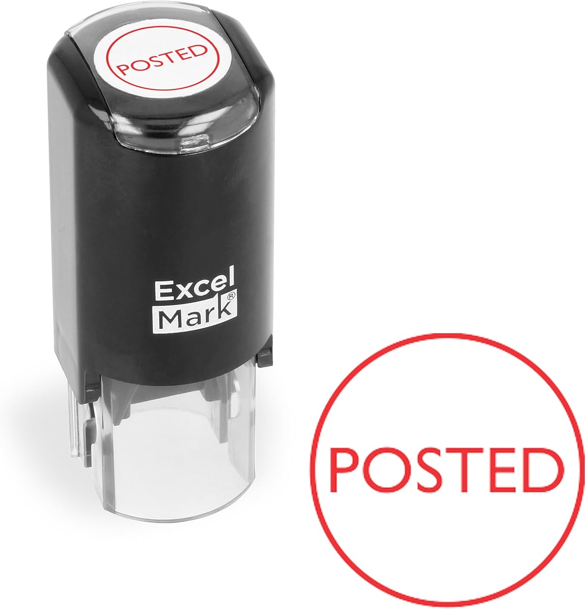ExcelMark Posted Self Inking Rubber Stamp - Red Ink (A-17)
