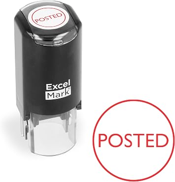 ExcelMark Posted Self Inking Rubber Stamp - Red Ink A-17