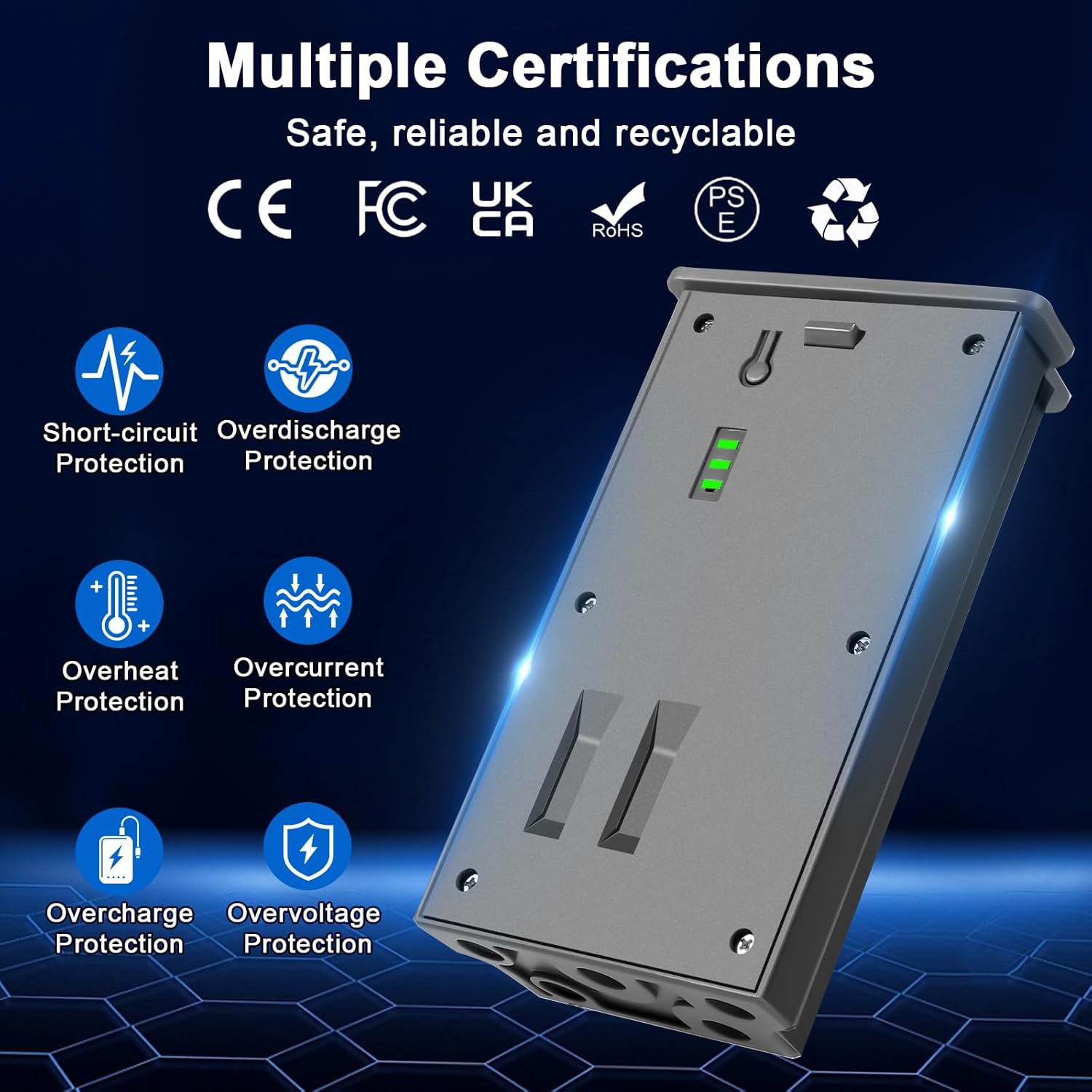36000mWh Rechargeable Lithium-ion Battery Pack for Reveal Trail Cameras, Compatible with Reveal X, XB, SK, X Pro, Pro 3.0, X Gen 2.0 & 3.0, Upgraded Solar Panel Compatibility (4 Pack)