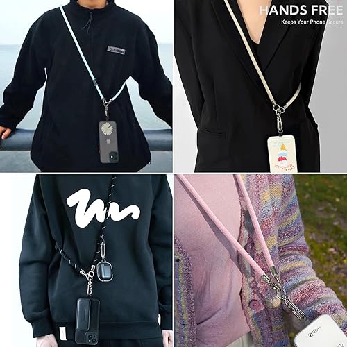 Miniatura 6 de BFSDDM - Cordón universal para teléfono celular cordón cruzado para teléfono celular cordones de nailon para teléfono alrededor del cuello