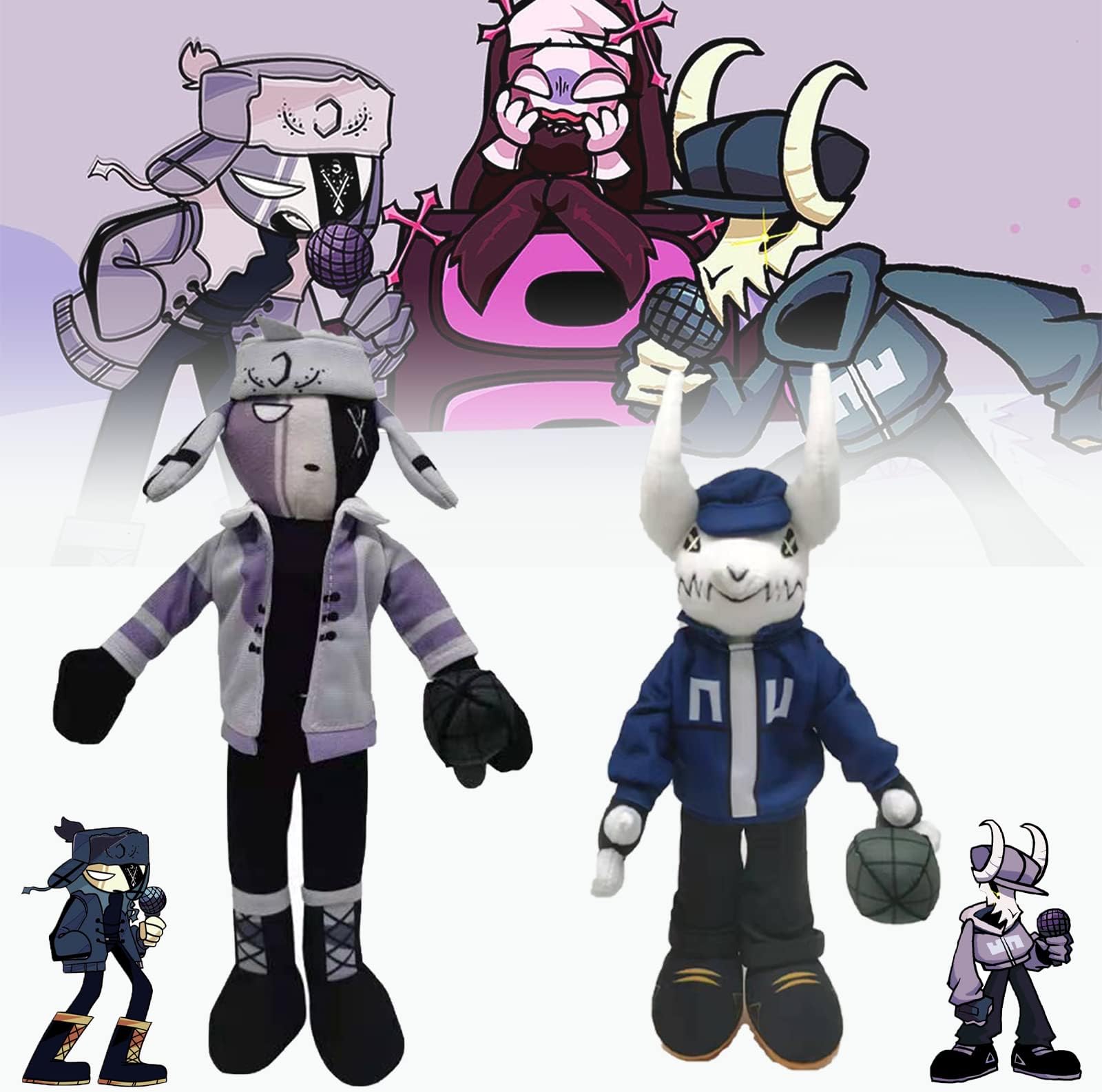 WZH 2Pcs FNF Plush Set, 10.2" FNF Tabi & 11" FNF Ruv Plushies, FNF Tabi vs Ruv Plush, Soft Plush Stuffed FNF Plushies for Fans