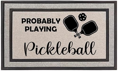 Daylor Felpudo para interiores y exteriores, 18 x 30 pulgadas, color gris/beige/negro, tapete de puerta con parte trasera de goma probablemente